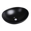 Wash Basin Oval Ceramic Hand Bowl Bathroom Sink Vanity Above Counter Matte Black