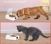 Automatic Pet Feeder with LCD Display, Pet Food Dispenser, Infrared Automatic Sensor Switch Cover, Moisture-proof Smart Bowl for Pet Cat and Dog (White)