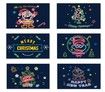 24PCS Christmas Cards Assorted Designs Fold size 10x15cm