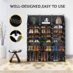 48 Pairs Stackable Shoe Storage Box Organiser Cube DIY Shoe Cabinet Rack Shelf 24 Tier Black