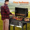 Steel Charcoal BBQ Grill Trolley Portable Cooking Grill Outdoor Barbecue Set for Picnic Patio Backyard Cooking