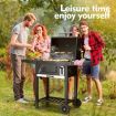 Steel Charcoal BBQ Grill Trolley Portable Cooking Grill Outdoor Barbecue Set for Picnic Patio Backyard Cooking