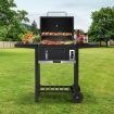 Steel Charcoal BBQ Grill Trolley Portable Cooking Grill Outdoor Barbecue Set for Picnic Patio Backyard Cooking