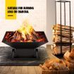 Portable Steel Fire Pit BBQ Grill Fireplace Smoker Outdoor Brazier Stove Patio Heater Square Shape