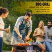 Portable Steel Fire Pit BBQ Grill Fireplace Smoker Outdoor Brazier Stove Patio Heater Square Shape