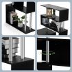 L-Shaped Rotating Home Office Desk Corner PC Computer Table 4 Tier Bookshelf Storage Black