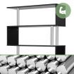L-Shaped Rotating Home Office Desk Corner PC Computer Table 4 Tier Bookshelf Storage Black