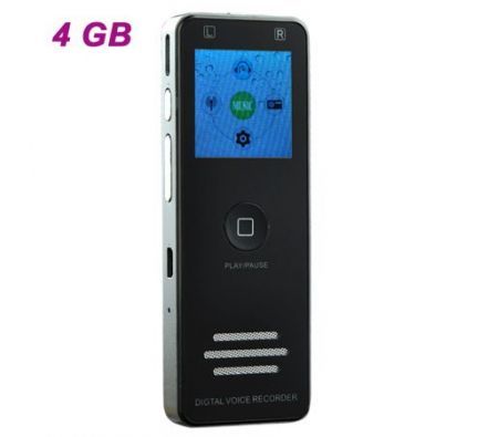 K5 Professional High-definition Digital Voice Recorder Dictaphone with LED Screen and Mp3 Player Function - Black (4GB)