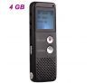 T50 1.6" LCD Screen Rechargeable Digital Voice Recorder w/ MP3 Player - Black (4GB)