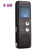 T50 1.6" LCD Screen Rechargeable Digital Voice Recorder w/ MP3 Player - Black (8GB)