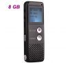 T50 1.6" LCD Screen Rechargeable Digital Voice Recorder w/ MP3 Player - Black (8GB)