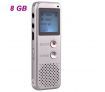 T50 1.6" LCD Screen Rechargeable Digital Voice Recorder w/ MP3 Player - White(8GB)