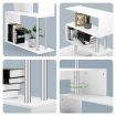 Home Office Computer Desk Corner Table 4 Tier Bookshelf Storage L-Shaped Rotating Table White