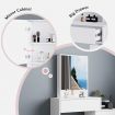 White Makeup Mirror Dressing Table Stool Set with 4 Storage Drawers and Shelves