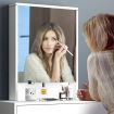 White Makeup Mirror Dressing Table Stool Set with 4 Storage Drawers and Shelves
