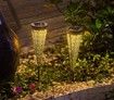 Metal Solar Pathway Lights Garden Outdoor,Waterproof Decorative Stakes for Walkway,,Yard,Lawn,Patio (2PCS)