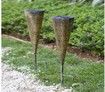 Metal Solar Pathway Lights Garden Outdoor,Waterproof Decorative Stakes for Walkway,,Yard,Lawn,Patio (2PCS)