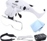 Magnifying Glasses Head Mount LED Rechargeable Reading Aid Headset Vision Craft Hobby Magnifier Nature Discovery