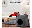 Detachable Natural Felt Cat Bed, Breathable Pet Cave, Dark Gray, with Cushion, Pet Accessories