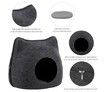 Detachable Natural Felt Cat Bed, Breathable Pet Cave, Dark Gray, with Cushion, Pet Accessories