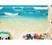 2PCS x 3D Beach footprint Sea Floor Sticker self-adhensive Waterproof 90X60CM