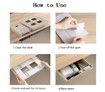 Adhesive Storage Box for Desk Drawer, for Office Pen Holder, Hidden Sorting Box, Kitchen Knife Fork Storage Tray Organizer,Blue,M