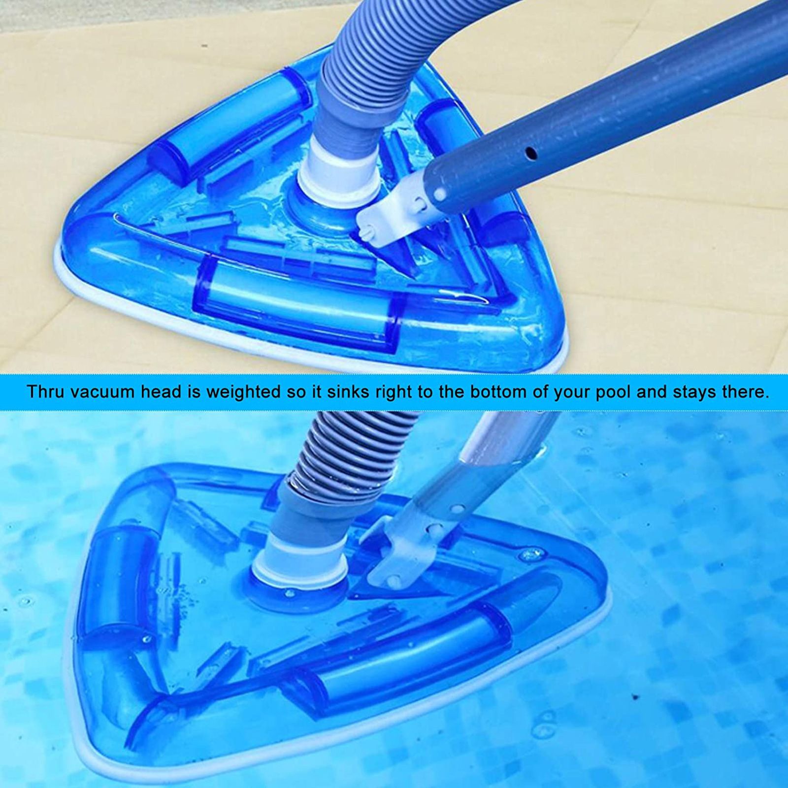 Swimming Pool Vacuum Head, Transparent Triangular Vacuums Cleaner for