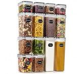 Set of 14 Flour and Sugar Canisters for Pantry Storage and Organization