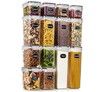 Set of 14 Flour and Sugar Canisters for Pantry Storage and Organization