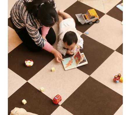 10 PCS Warm Self-adhesive Baby Puzzle Mat Play Mat Kids Interlocking Exercise Tiles Rugs Floor Toys Carpet Carpet Climbing Pad 5pcs coffee and 5pcs Beige