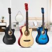 Melodic 38 Inch Folk Dreadnought Acoustic Guitar Pack Classical Cutaway Natural Wood