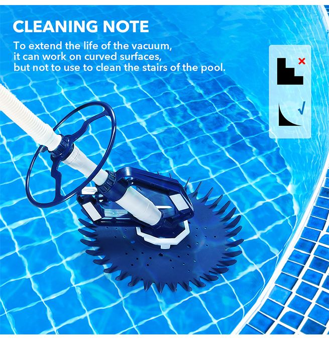 Pool Cleaner Automatic Climb Wall Suction Vacuum Above In Ground Pool Floor