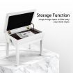 Melodic Height Adjustable Piano Keyboard Stool Chair Bench Seat with Padded Cushion and Storage Compartment White