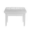 Melodic Height Adjustable Piano Keyboard Stool Chair Bench Seat with Padded Cushion and Storage Compartment White