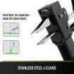 Garden Weed Puller Stand Up Weeder with 4 Steel Claws, Long Handle, Lawn Plant Root Removal Tool