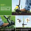 Garden Weed Puller Stand Up Weeder with 4 Steel Claws, Long Handle, Lawn Plant Root Removal Tool