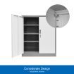 109cm Metal Filing Cabinet 2 Door 4 Shelves Office Home Stationary Lockable File Cupboard