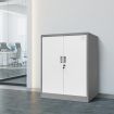 109cm Metal Filing Cabinet 2 Door 4 Shelves Office Home Stationary Lockable File Cupboard