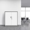 109cm Metal Filing Cabinet 2 Door 4 Shelves Office Home Stationary Lockable File Cupboard