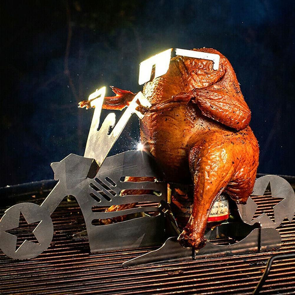Chicken Stand Beer funny American Motorcycle BBQ Steel Rack Tools Funny Roast Chicken Rack grilling roast rack