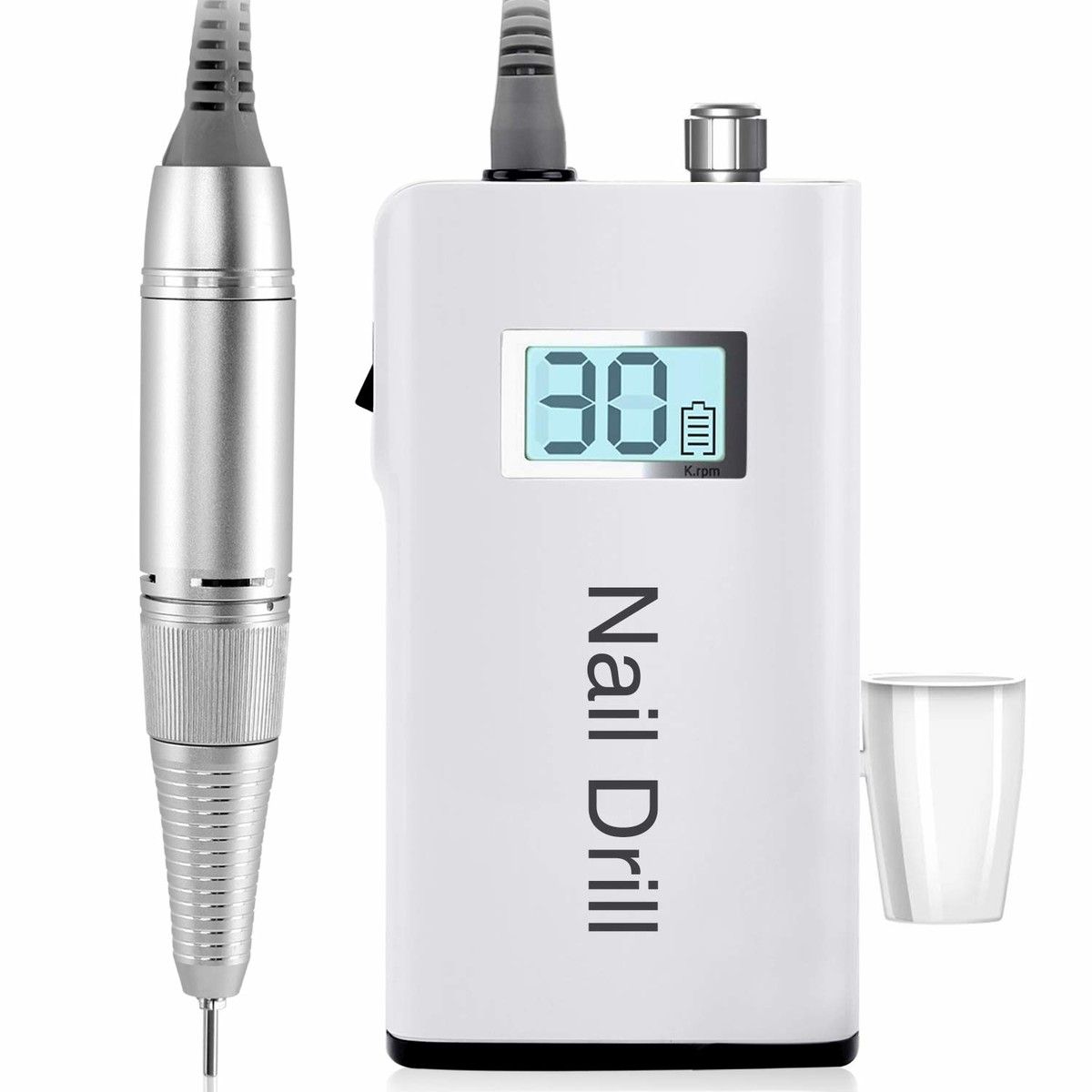 Professional Nail Drill Machine 30000RPM Rechanreable Portable for Acrylic Gel Nails With LCD Display