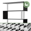Home Office Computer Desk Corner Table 4 Tier Bookshelf Storage L-Shaped Rotating Table Black