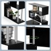 Home Office Computer Desk Corner Table 4 Tier Bookshelf Storage L-Shaped Rotating Table Black