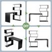 Home Office Computer Desk Corner Table 4 Tier Bookshelf Storage L-Shaped Rotating Table Black