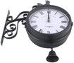 Outdoor Wrought Iron Clock Double-Sided Wall Clock -30x37x9CM Modern