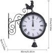 Outdoor Wrought Iron Clock Double-Sided Wall Clock -30x37x9CM Modern