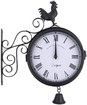Outdoor Wrought Iron Clock Double-Sided Wall Clock -30x37x9CM Modern