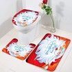 Christmas Bathroom Sets Decorations (Toilet Seat Cover, Non-Slip Bath Mat Set/Rugs, Shower Curtain), Christmas Bathroom Sets Decor with Merry Christmas