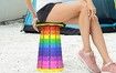Retractable Stool Camping Stools Collapsible Stool Colorful Capacity 440lbs Hiking Fishing BBQ