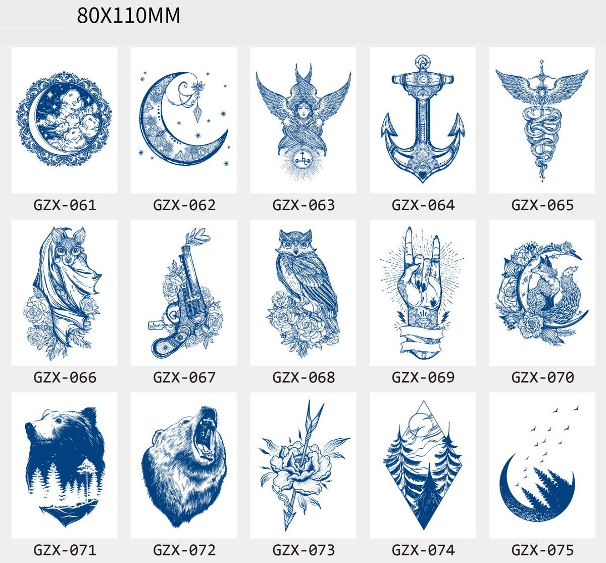 15p Semi Permanent Sleeve tattoos Full Arm Waterproof Long-Lasting 2-3 Weeks 11x8cm